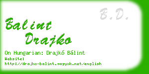 balint drajko business card