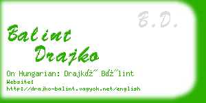 balint drajko business card